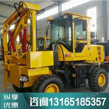 汇鑫护栏打桩机高速公路波形山地路面围栏打拔钻孔一体机装载式压桩机