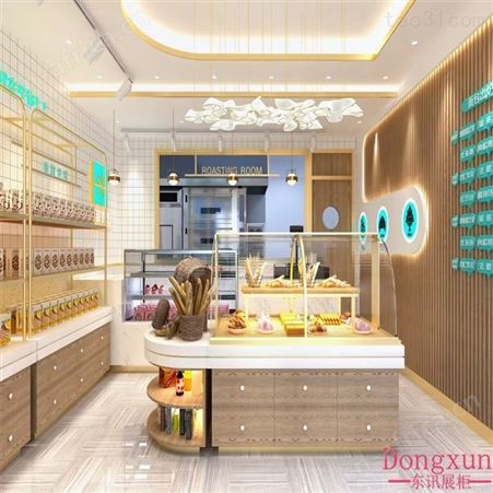 面包柜定制弧形玻璃中岛柜边柜蛋糕店货架陈列柜展示柜商用面包店柜台面包架定制厂家