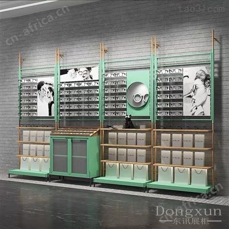 眼镜店柜台展示柜北欧风店铺设计带灯太阳墨镜货架 眼镜货架 眼镜柜定做展柜厂