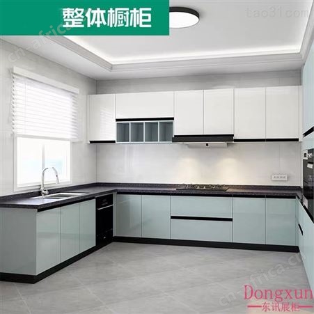 家居整体橱柜定制橱柜小户型橱柜门家用台面石英石现代简约开放式厨房设计定做橱柜厂家