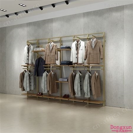 定制服装店展示架 金色落地式服装柜 创意牛仔裤架简约时尚定制衬衫西装陈列架 服装展柜厂