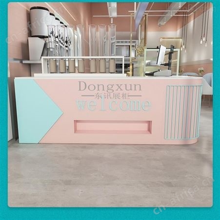收银台吧台柜台简约现代 店铺小型奶茶店收银台 拐角转角前台 接待台 专业定做展柜厂