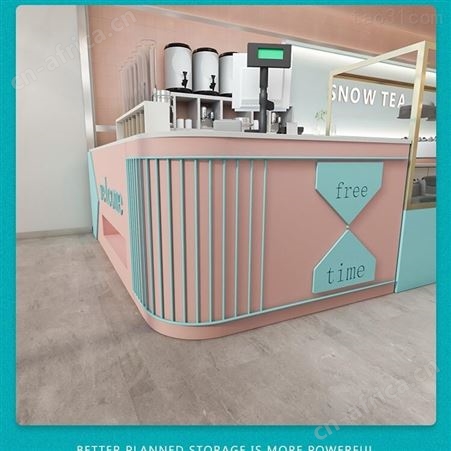 收银台吧台柜台简约现代 店铺小型奶茶店收银台 拐角转角前台 接待台 专业定做展柜厂
