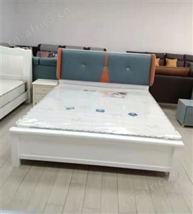 北欧极简现代轻奢实木科技布床简约双人主卧大床 坚固耐用