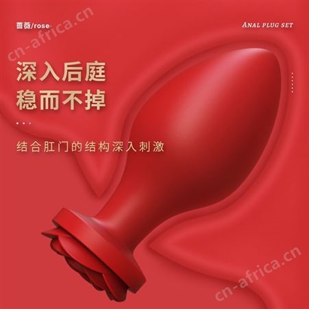 斯汉德蔷薇玫瑰花肛塞男女共用成人器用品后庭用具套装