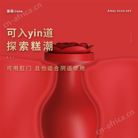 斯汉德蔷薇玫瑰花肛塞男女共用成人器用品后庭用具套装
