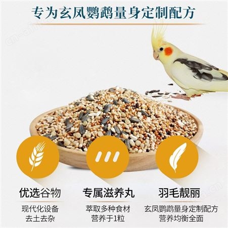 开元鹦鹉粮玄凤鹦鹉专用粮鹦鹉鸟粮谷子含滋养丸营养混合鸟食
