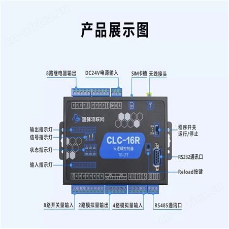 智能工业网关污水处理远程监控联网环保平台云逻辑控制器CLC-16R