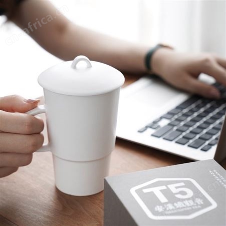 家用情侣杯 陶瓷带盖茶杯 万仟堂 办公杯 净界纳米抗菌杯