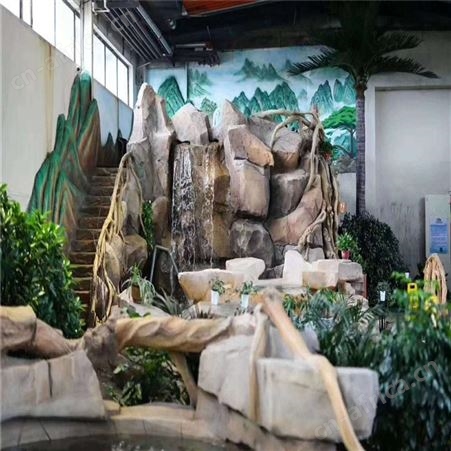 小溪假山 乌鲁木齐小溪假山 大气磅礴