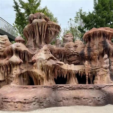 绍兴市 大型水泥直塑石假山 室内假山假树 小区假山 湘岩园林