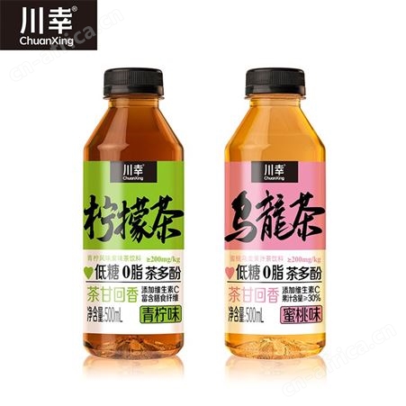 川幸低糖0脂茶多酚蜜桃味乌龙果汁茶饮料500ml箱装 代理政策好