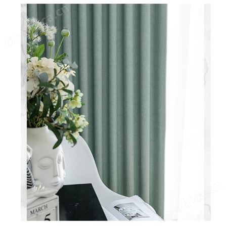 酒店别墅工程家庭阳台客厅双面加厚麻料现代简约素色遮光隔热窗帘