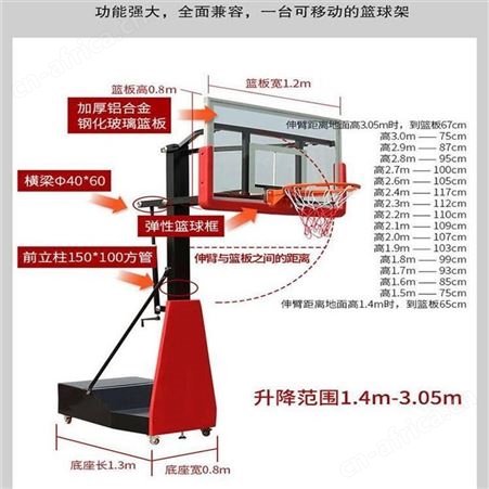 华丽体育成人儿童共用可升降篮球架移动式篮球架室内户外厂家生产批发