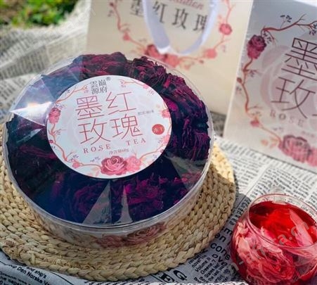 墨红玫瑰60克礼盒装云南特色花果茶冻干玫瑰