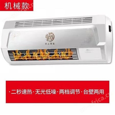 溢盈机械 取暖器冷暖两用暖风机壁挂式家用浴室防水卧室电暖器