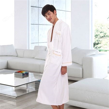 纯棉和服领割绒酒店家用浴袍 情侣男女士长款浴衣睡袍吸水速干