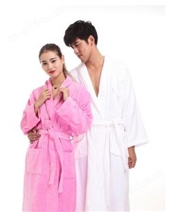 睡袍 浴袍 双层青果领 酒店美容院专用 情侣款 S型绣花