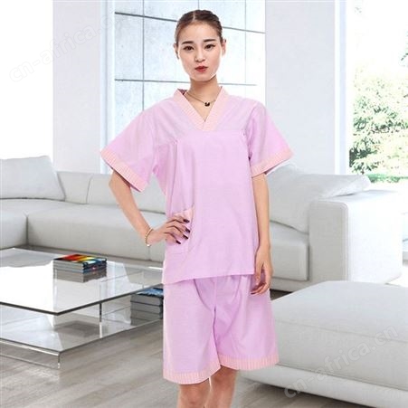 厂家批发汗蒸服纯棉男女浴场浴衣桑拿服 青年布条纹领套装桑拿服