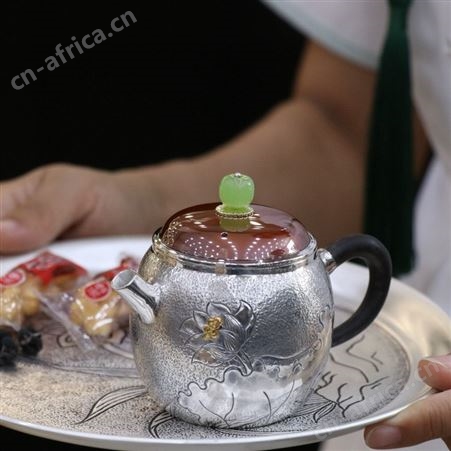 铜盖手工小银壶纯银999泡茶壶足银家用功夫茶具银器礼品茶壶