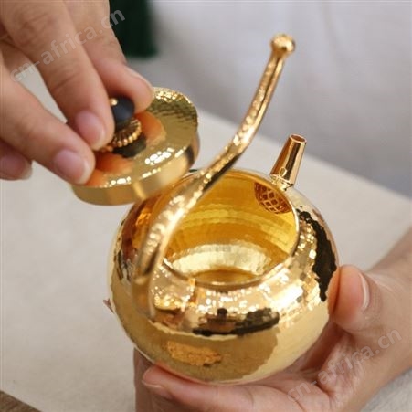 鎏金提梁小银壶纯银999泡茶壶足银家用手工功夫茶具银器礼品茶壶
