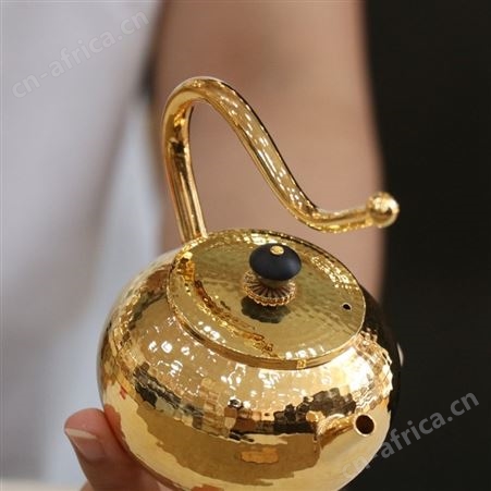 鎏金提梁小银壶纯银999泡茶壶足银家用手工功夫茶具银器礼品茶壶