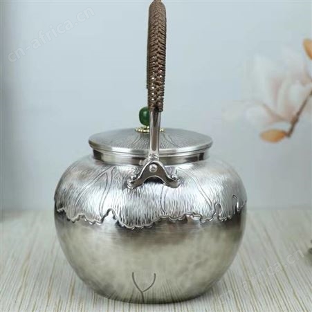 手工银壶纯银999一张打烧水壶 高档节日足银茶具套装礼品