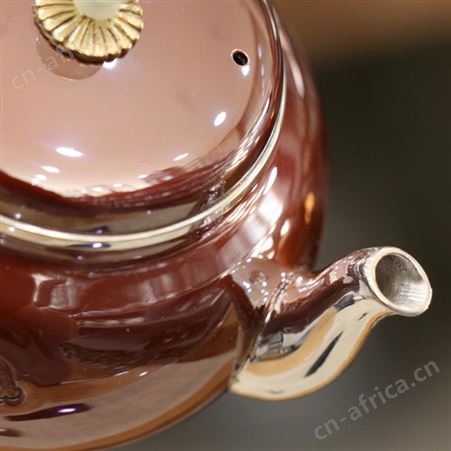 纯手工小壶铜包银家用泡茶壶999檀木把手一张打中式足银茶具茶壶