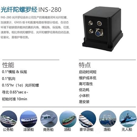 INS-280光纤罗经 船载光纤陀螺罗经 低成本维护 启动快 CCS船检