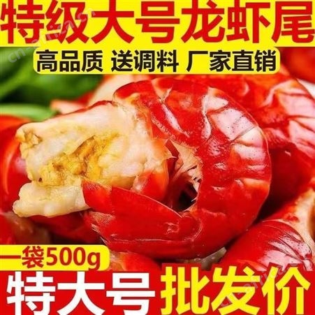 龙虾尾特大号活虾现剥麻辣小龙虾虾球海鲜速卖通亚马逊代发