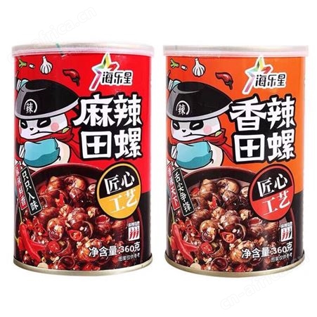 海乐星香辣田螺360g即食螺丝肉海鲜零食唆螺泥螺鲜活熟食麻辣螺蛳香辣田螺【1罐】