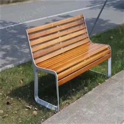 成都异形不锈钢公园休闲椅 塑木景观座椅 可来图定做